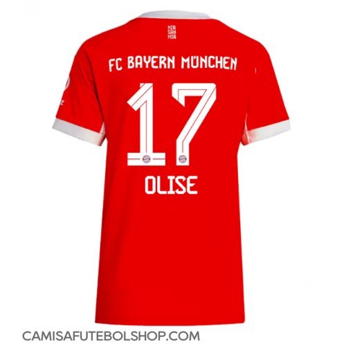 Camisa de time de futebol Bayern Munich Michael Olise #17 Replicas 1º Equipamento Feminina 2025-26 Manga Curta Camisa de time de futebol Bayern Munich Michael Olise #17 Replicas 1º Equipamento Feminina 2025-26 Manga Curta